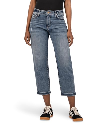 KUT from the Kloth Women's Sienna Baggy Boyfriend Crop Roll-Up Reg